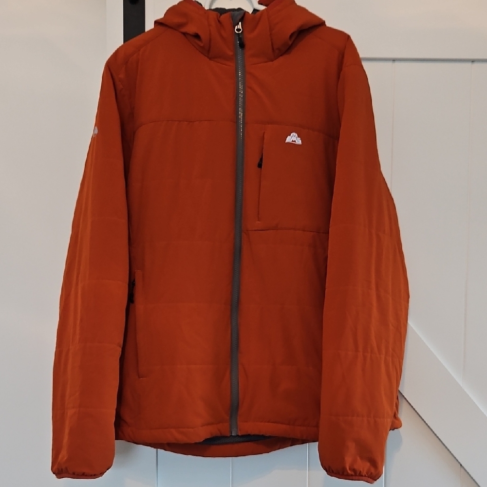 Men's Dark Orange Hooded Jacket